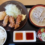 鶏彩 - 料理写真:唐揚げミニそば定食