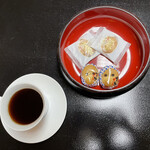 Tamatsukuri Gurando Hoteru Chouseikaku - お温泉をいただく前に、コーヒーとお菓子で糖分補給♪