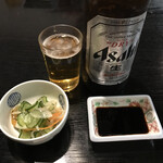 せとや - ☆どんどんセットの小鉢と瓶ビール(大)(日本酒、酎ハイ、ハイボール等も選べます)