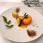 リストランテ・ベニーレベニーレ - 柿のスフォルマート　鬼灯とほうじ茶のグラニテ添え