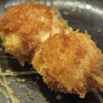大阪串かつ　テンテコマイ - 【100円串】「うずら」：揚げてあるのに黄身がふっくら♪