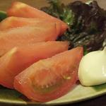 大阪串かつ　テンテコマイ - 「冷やしトマト」：熟してます！冷やしてます！だから、甘いです♪