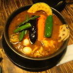 スープカレー（ヤサイ　　辛さ；マニス　量：大盛り）