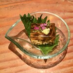 蕎麦切り 旗幟 - お通しの煮凝り