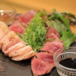 Sakura Kitashukugawa - 牛肉、鹿肉、ワニ（本日の盛り合わせ３種）