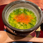 天ぷら割烹 三井 - アオサの餡掛け茶碗蒸し　イクラ