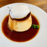 8月カフェ - プリン　この日はフルーツなし（涙）