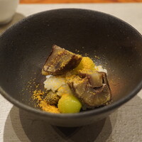 草庵 鍋島 - もち米・栗ご飯　銀山入り、カラスミ掛け