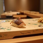 鮨 清松 - 鯵（脂のって）〇