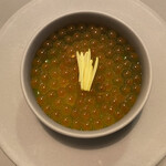 Installation Table ENSO L'asymetrie du calme - 雑味のないいくらの下に濃いきゅうりの味わい、意外にも合います、カブのムースの舌触りも素敵　本当に仕事が丁寧です