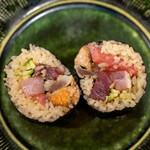 うを徳 - 2021.11 メガ太巻き（鰤、鰹、鮪、鰯、鮟肝、胡瓜）