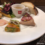 ヌッフ・デュ・パプ - Terrina,Mortadella,Brodo,Pane,Insalata