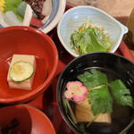 Youshuuji - 胡麻豆腐、汁物、和え物