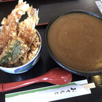 苗穂通り しあわせ食堂 - ミニカレーそば  ミニ天丼