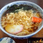 Yanagiya - たぬきそば（500円）。見た目に違わず、いいお味。彩の良いたぬきそばの徐々に柔らかくなってくる揚げ玉の味と香りがよい