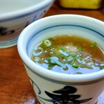 釜あげうどん 長田 in 香の香 - 最後はゆで汁をつけダシに