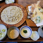 ささくら - そば三味＋海老と野菜の天ぷら盛り合わせ