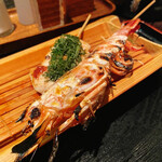 串道楽 仁和加 - 味わいコース1800円の大海老、絶妙な焼きで身もプリンプリン♪