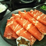 しゃぶ扇 - 牛肩ロース定食（大盛） 1,430円