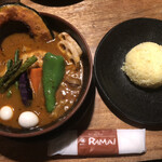 RAMAI - チキン、スープ大盛り、辛さ5、ライスS