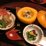 Gion Maruyama - 柿をくり抜いた器が一際鮮やか♡