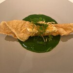 メイ - 太刀魚のブリック包み　ほうれん草のソース