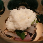 日本料理 幸庵 - 辛子醤油をかけて　混ぜて頂きます