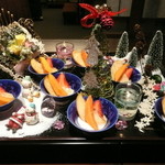 日本料理 幸庵 - 普段はお祝い事のみの場合、デコレーションですが、今月はクリスマスなのでどのテーブルにもサービスされます。