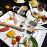 日本橋裏なんば創作串揚げ彩華 - 【彩華コース】　丁寧に仕込みをした前菜に、旬の素材を一工夫加えた串揚げとご飯物までついた当店自慢のコースです