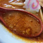らぁめん 福屋 - 味噌がベースの激辛スープ。辛すぎてほとんど飲めない(´×ω×`)