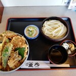 天ぷ羅 重天 - たっぷり野菜天丼 うどんセット 950円