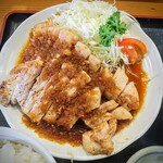 力鶴 - 豚ロース２枚分にステーキ宮っぽいたれ！不味い訳が無さそう！