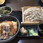 やしろ - 天丼セット、イカ。もり大盛。1,144円