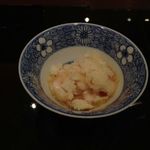 北新地 弧柳 - 猪口：鱈の白子を柚子胡椒ポン酢＆柚子のかき氷で