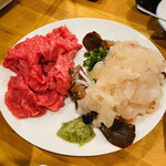 Kushiyaki Daihei - 伊勢海老の刺身としゃぶしゃぶ用の肉