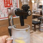 焼肉ホルモン たけ田 - テーブルにレモンサワータワー