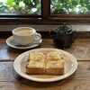 CLAMP COFFEE SARASA - 料理写真:チーズトースト、ミルクコーヒー