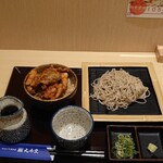 柿田川十割そば 元年堂 - とり天丼セット(とり天3個、野菜)