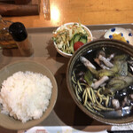 唐変木 - 料理写真:イカのスミ汁そばセット 1300円(税込)