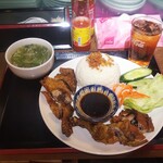 1990レストラン - カリカリ焼き鶏セット (税込)980円 (2021.11.16)