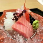 桜田 - お造り　（シビ と 鯛 と 烏賊）