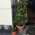 小さな食堂 ヒロ - お店前には小さなツリーが飾られておりました (2021.11.17)