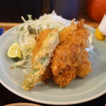 定食 美松 - カキフライハーフ 