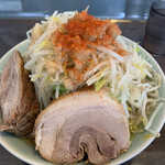 かじろうramen7 - ラーメン小、野菜&にんにく、あぶら増し。