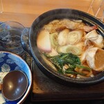 Hachiei Nambu Yashiki - 海老天鍋焼うどん。