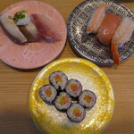 回転寿司すノ家 - 豪華3点セットとはまち食べ比べセット