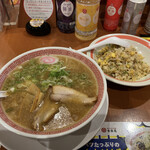 幸楽苑 - 料理写真:こってり㐂伝らーめん チャーハンセット♪