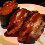 回転寿司酒場 銀座沼津港 - イクラ　うなぎ