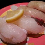 回転寿司酒場 銀座沼津港 - ヒラメ　シマアジ