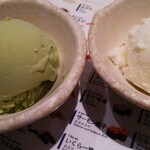 回転寿司酒場 銀座沼津港 - 抹茶・バニラアイス